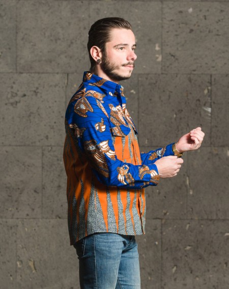 Chemise DARE ORIGIGINAL - bi-wax bleu orange