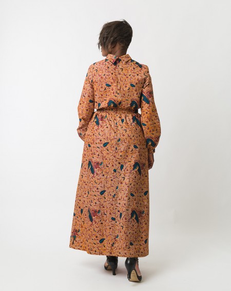 Robe longue LEA - orange ancien
